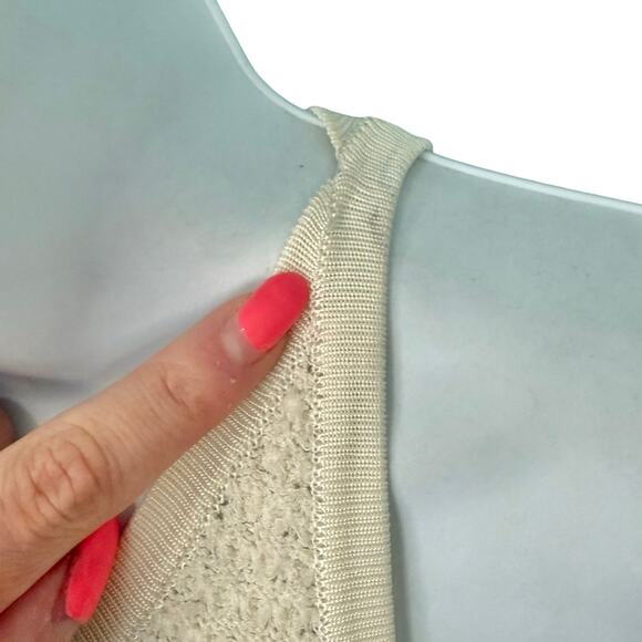 Anthropologie Cream Rainbow Cross Stitch Sunrise Embroidered Knit Tank Top Sz XS - Picture 6 of 12